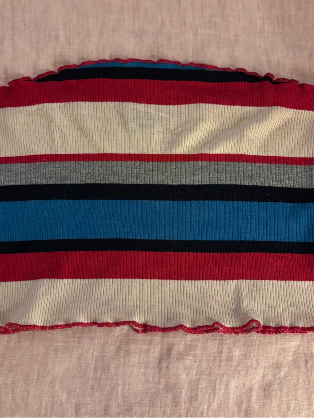 Striped Topshop Tube Top in Red, Blue, Black, Gray, Cream